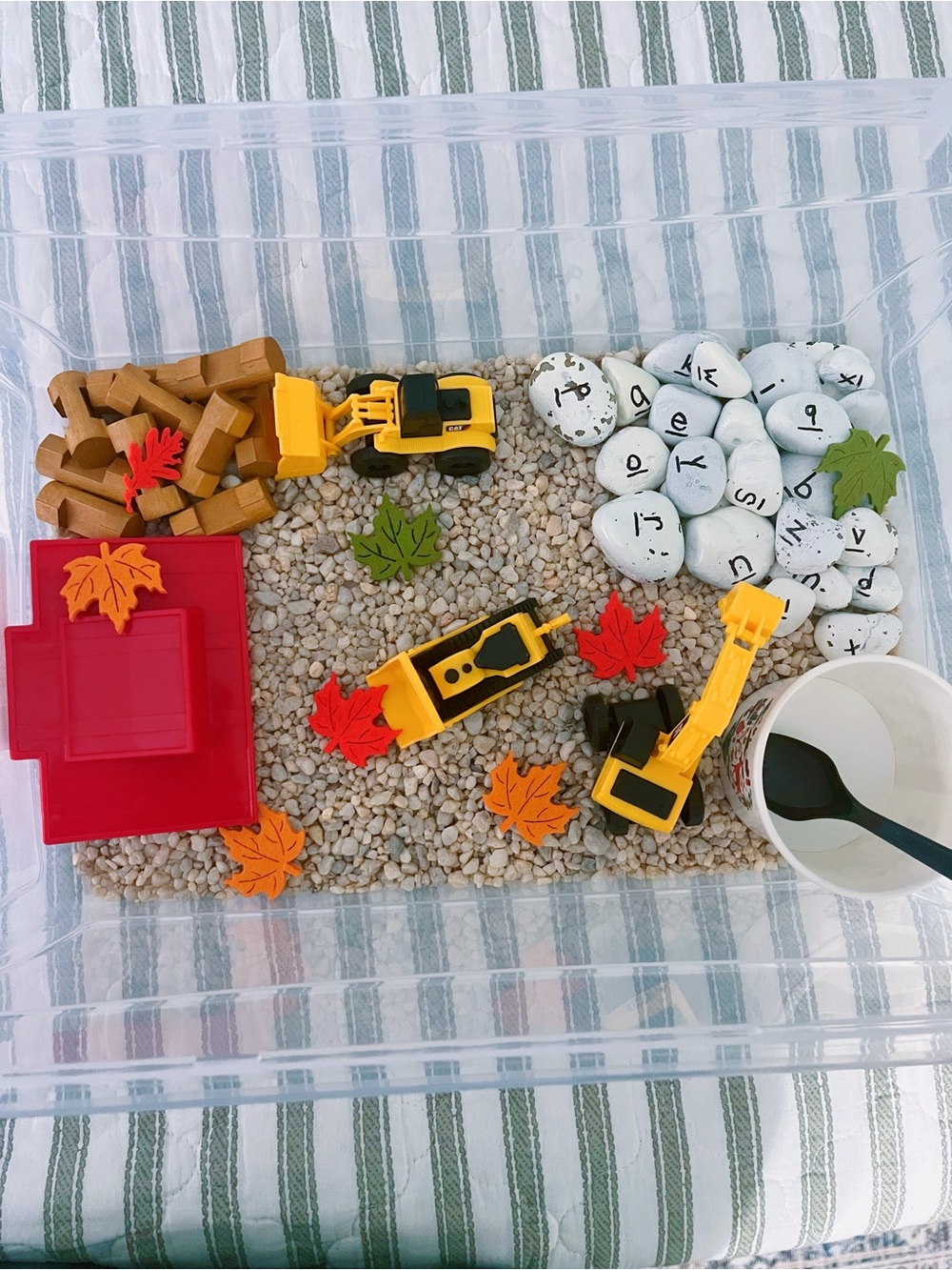 Fall Time Construction Sensory Bin - Kids Toys